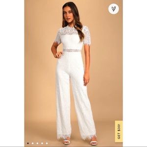 Lulus White Lace Jumpsuit